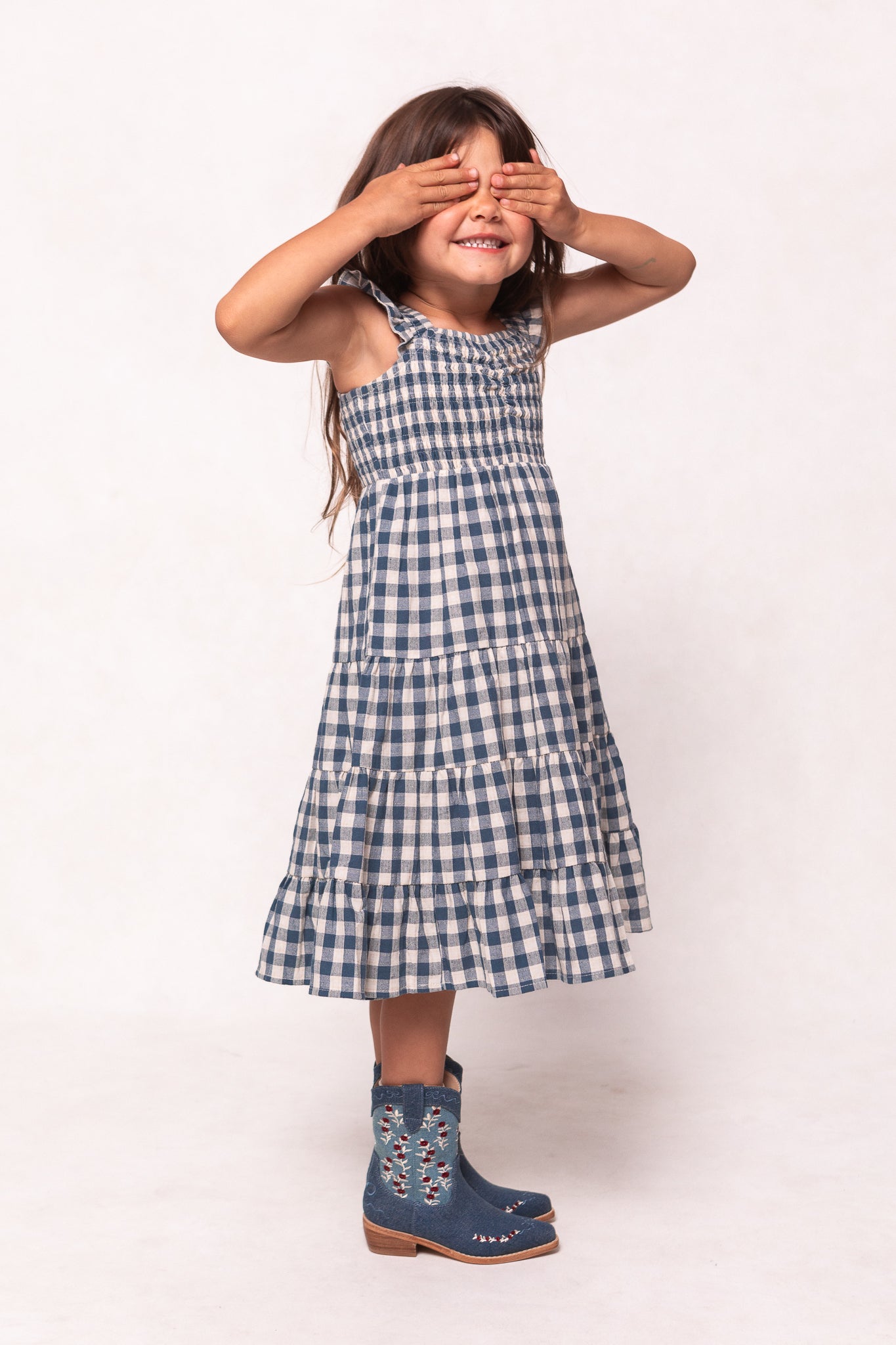 Mini Hailey Dress in Indigo Gingham – Ivy City Co