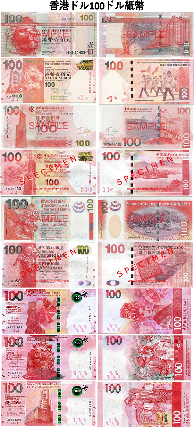 香港ドル(HKD) 100ドル紙幣の価格・金額（買取）ならJ・マーケット