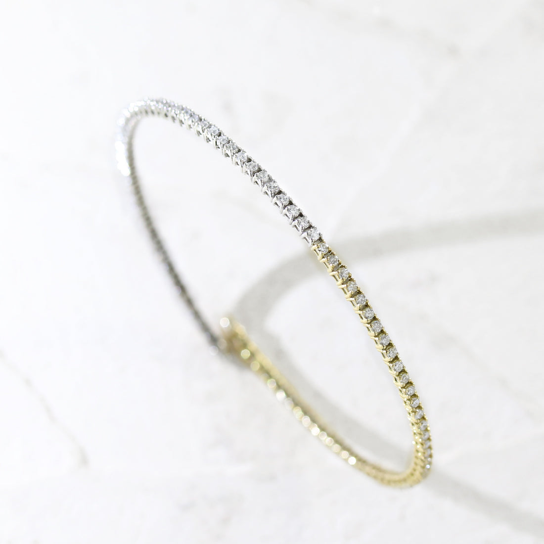 フルダイヤモンド バングル ブレスレット PT/YG – JaMais Jewelry