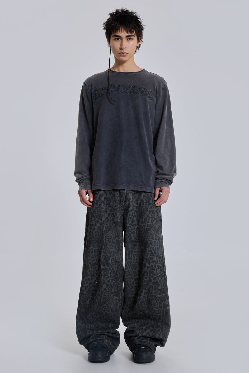 Shop Charcoal Leopard Fade Colossus Jeans | Jaded London | Clothing