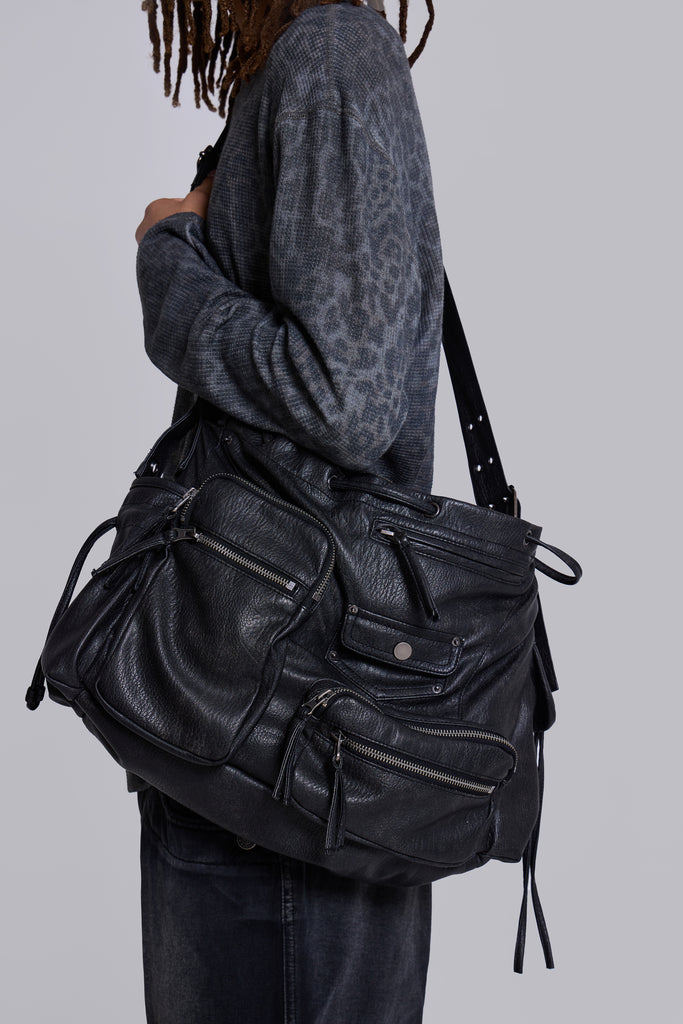 Faux Leather Utility Satchel | Jaded London | Clothing