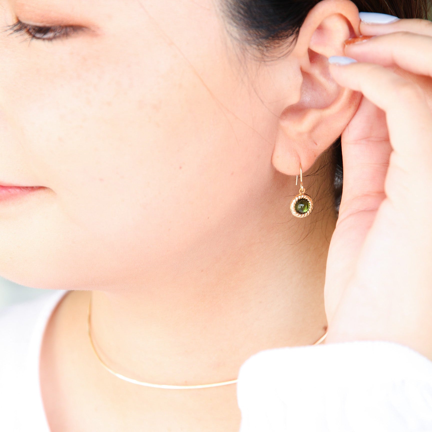 トルマリン フックピアス / 14KGF – JEENAR