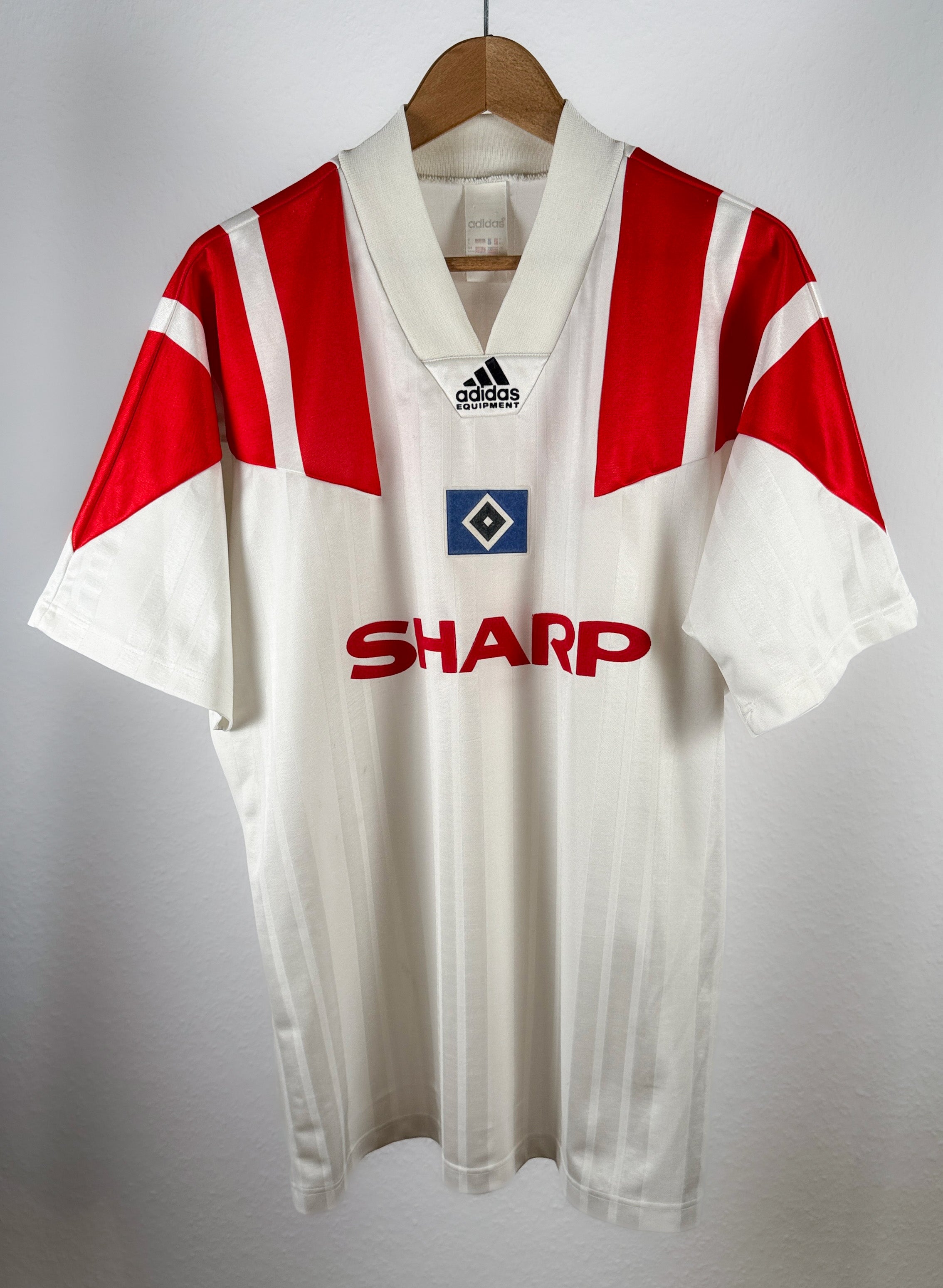 ORIGINAL! Hamburger SV 1992/93 Heimtrikot – Sharp #9 – Größe L