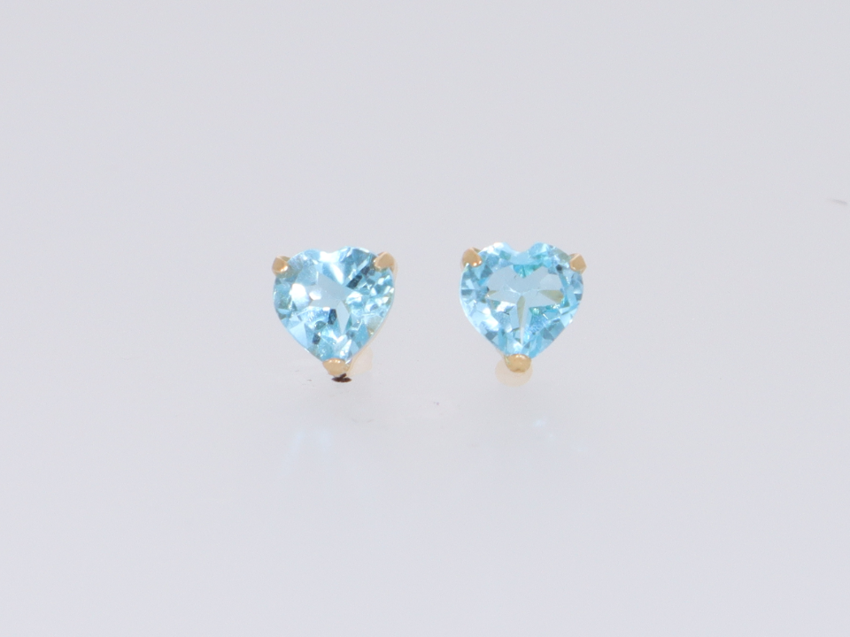 K18 ブルートパーズ ハート ピアス