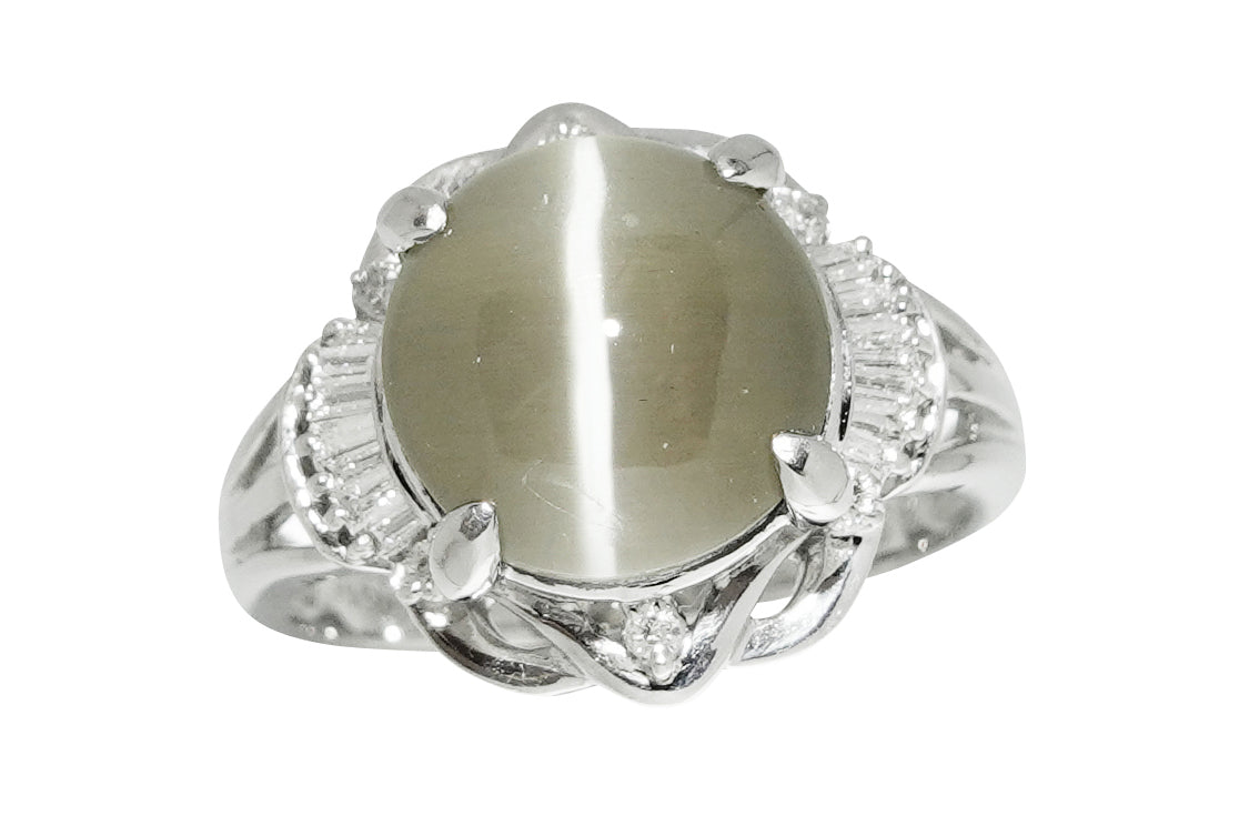 Sillimanite Cat's Eye Pt900シリマナイトキャッツアイ ダイヤモンド