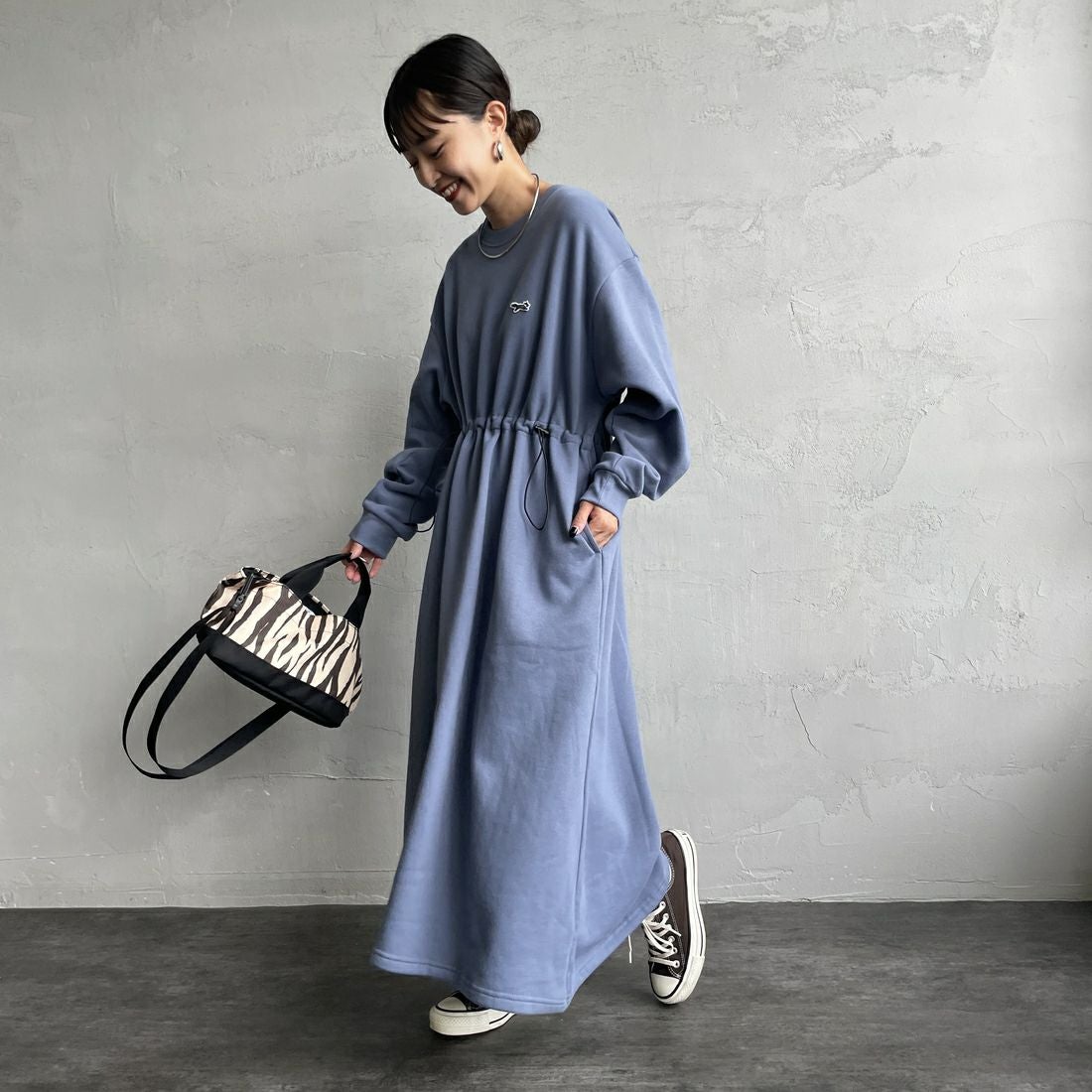 THE FOX [ザフォックス] ウエストドローコード スウェットワンピース