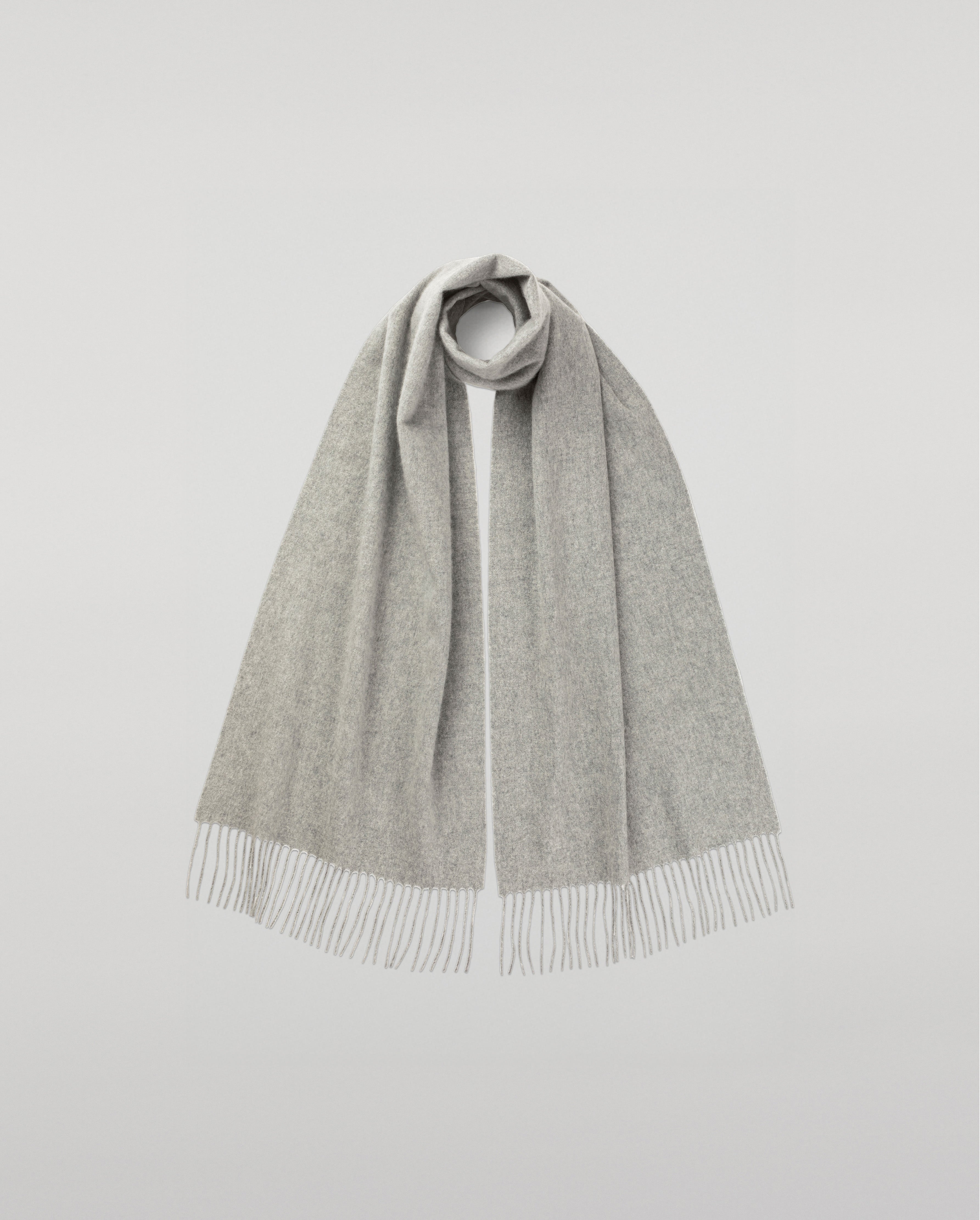 Wide Light Grey Cashmere Scarf | Cashmere Accessories | Johnstons