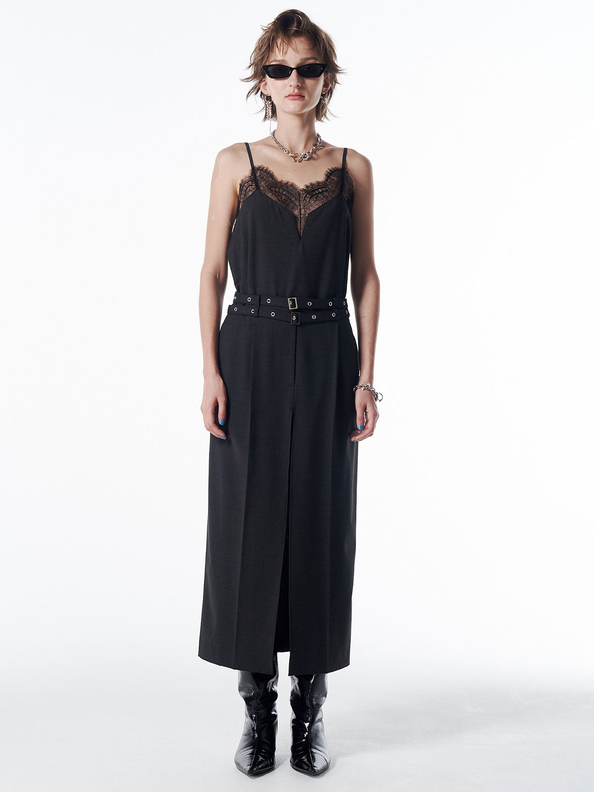 LACE TRIM WOOL DRESS – JOSEMOON