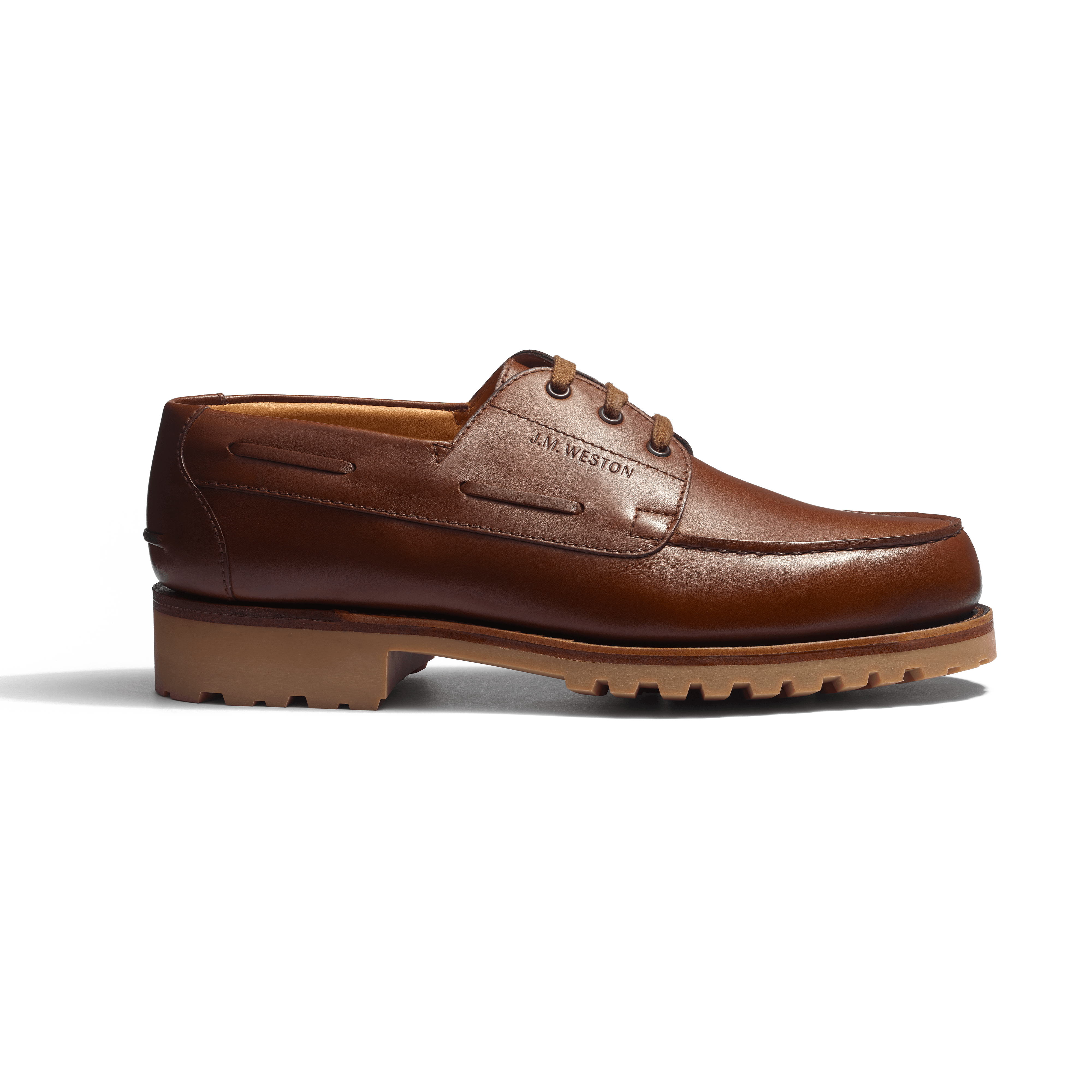 Men's Chestnut brown Leather Deck Derby – J.M. Weston