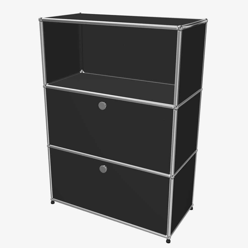 アウトレット】 キャビネット ドロップダウンドアx2 アントラサイト