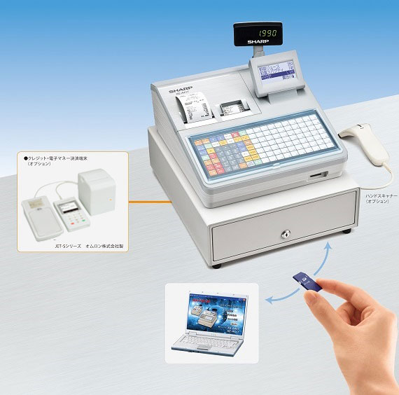 シャープレジスター　XE-A417　PC連携売上管理　最上位機種　244400 シャープレジスター XE-A147 PC連携売上管理フル設定無料 433335