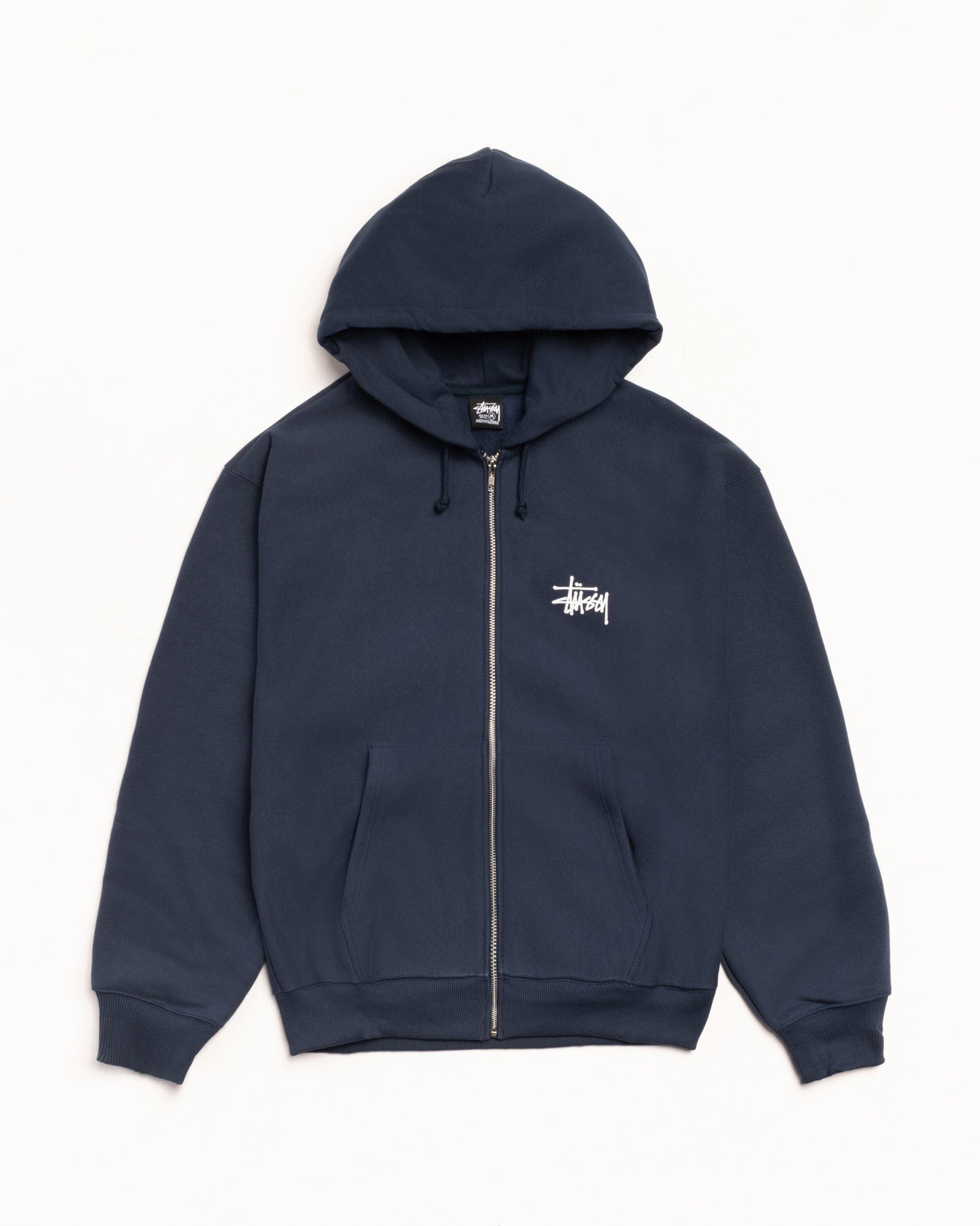 Basic Stüssy Zip Hoodie – Navy | Tee & Sweats | Stüssy Japan