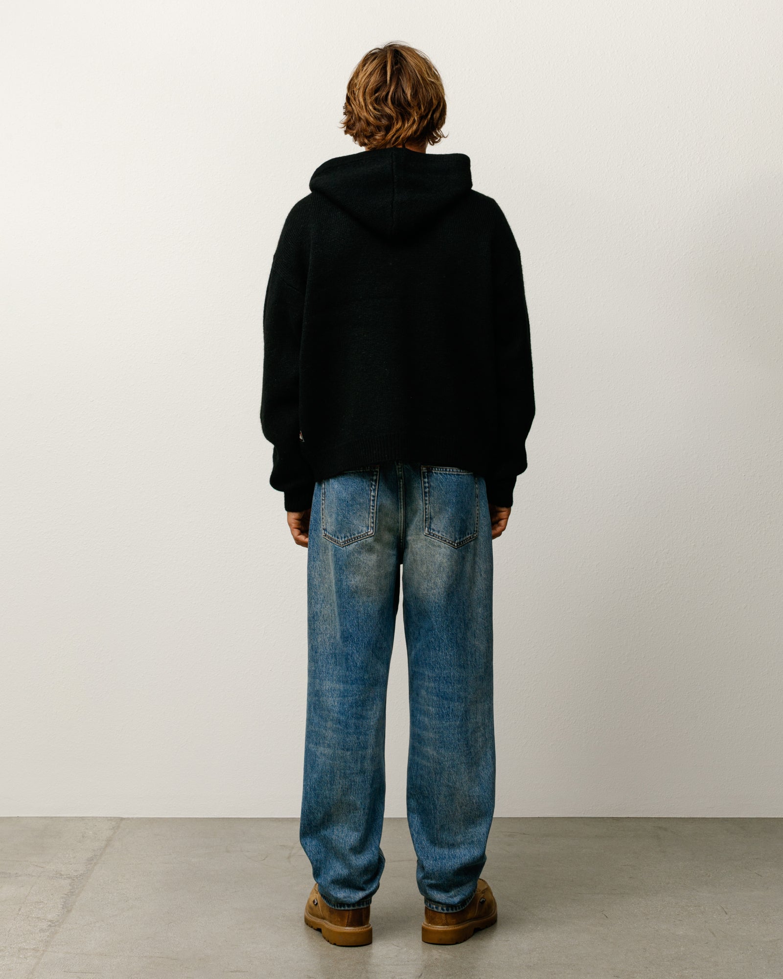 Quarter Zip Knit Hoodie – Black | Tops & Knits | Stüssy Japan