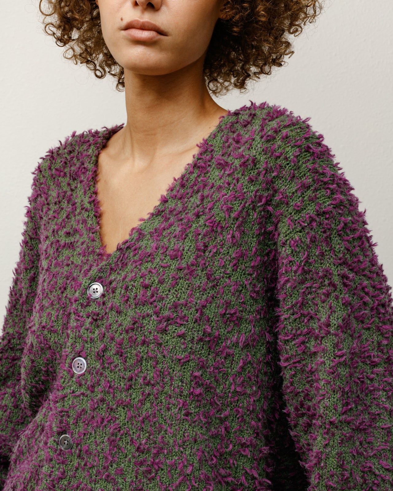 Textured Cardigan – Purple/Green | Knits | Stüssy Japan