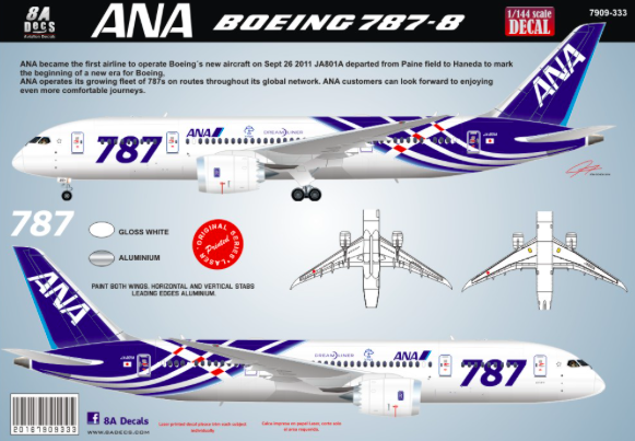 Boeing 787-8 ANA 1ST 8aDecs -7909-333-200