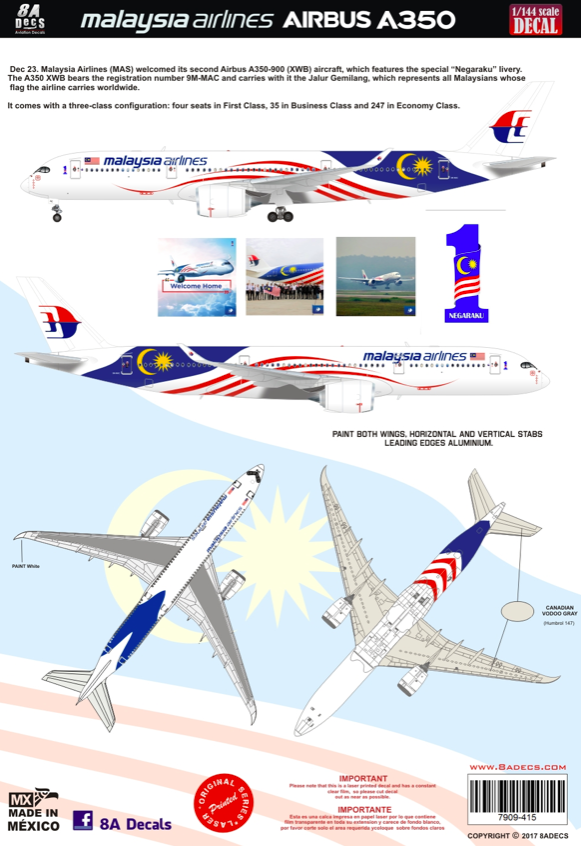 Airbus A350 Malaysia Negaraku 8aDecs -7909-415-144