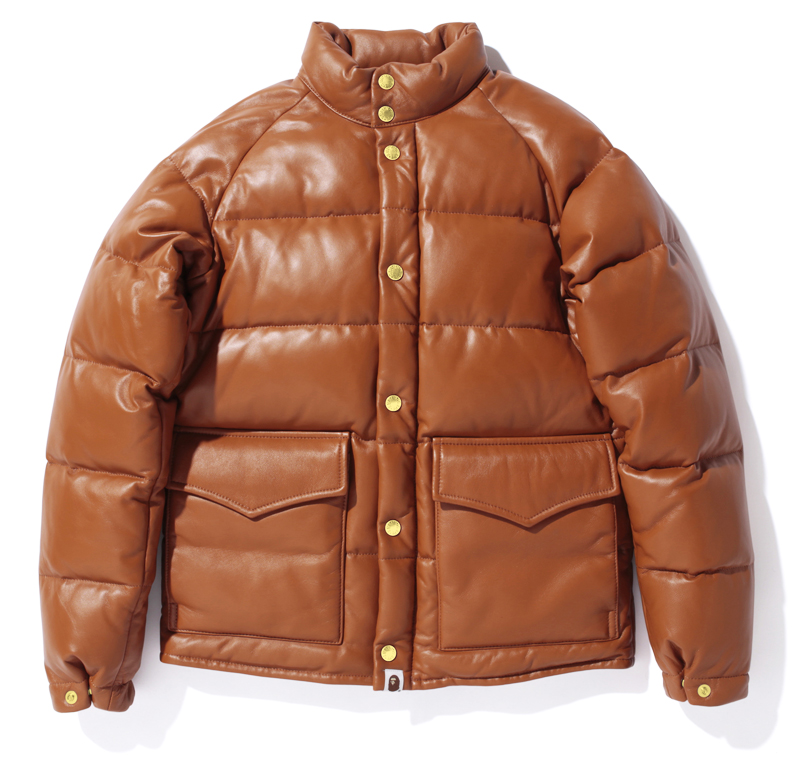 NOWHERE / BAPE® A BATHING APE® LEATHER CLASSIC DOWN JACKET