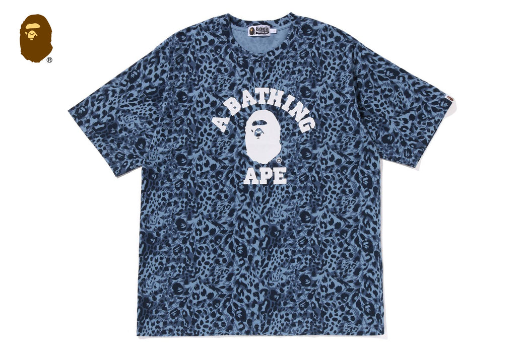 WILD LEOPARD PATTERN COLLEGE RELAXED FIT TEE | bape.com