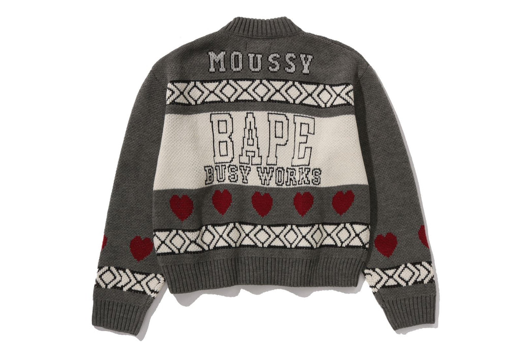 BAPE X MOUSSY 】KNIT CARDIGAN | bape.com