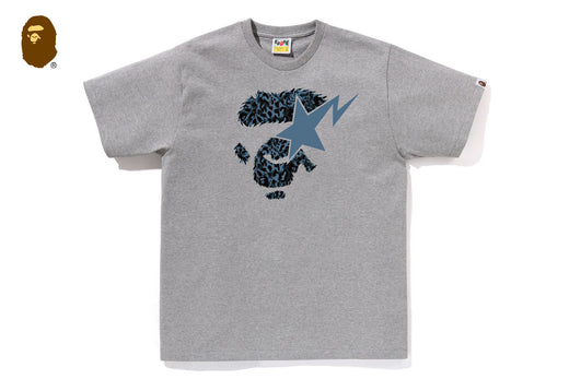 WILD LEOPARD PATTERN APE FACE STA TEE | bape.com