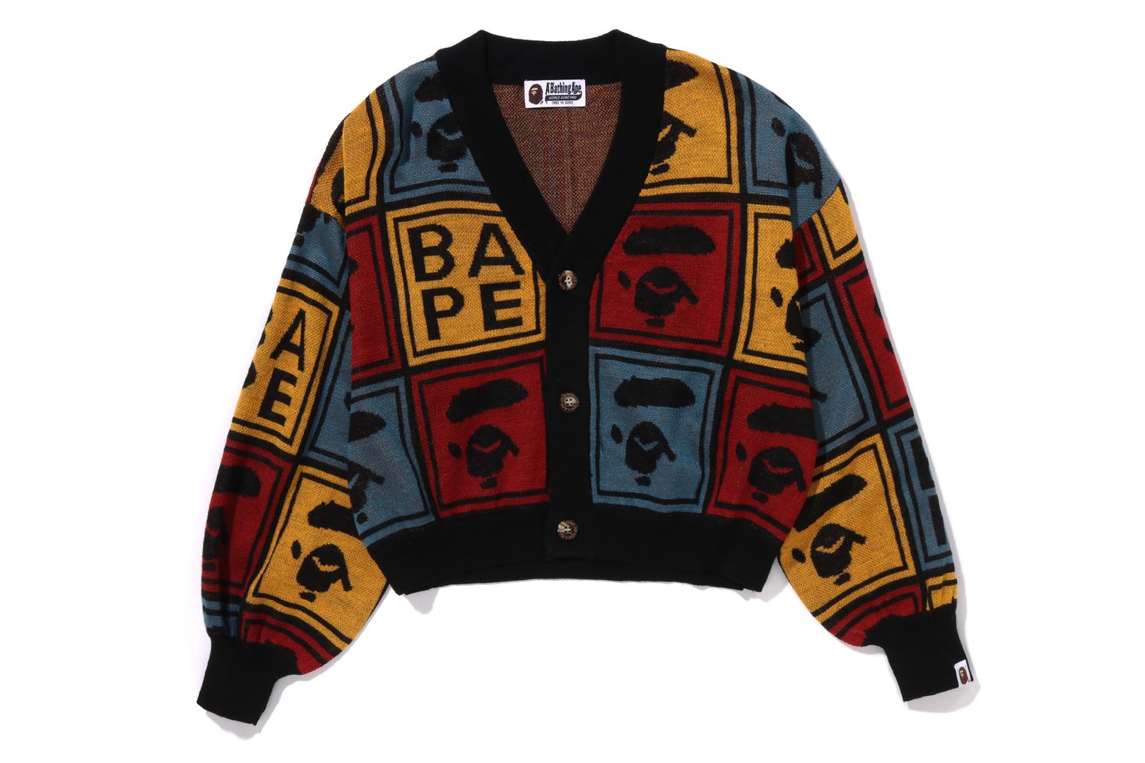 APE FACE CROPPED KNIT CARDIGAN | bape.com