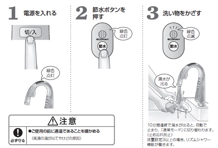 スリムセンサー水栓（浄水器一体を含む）】節水モードについて教えて