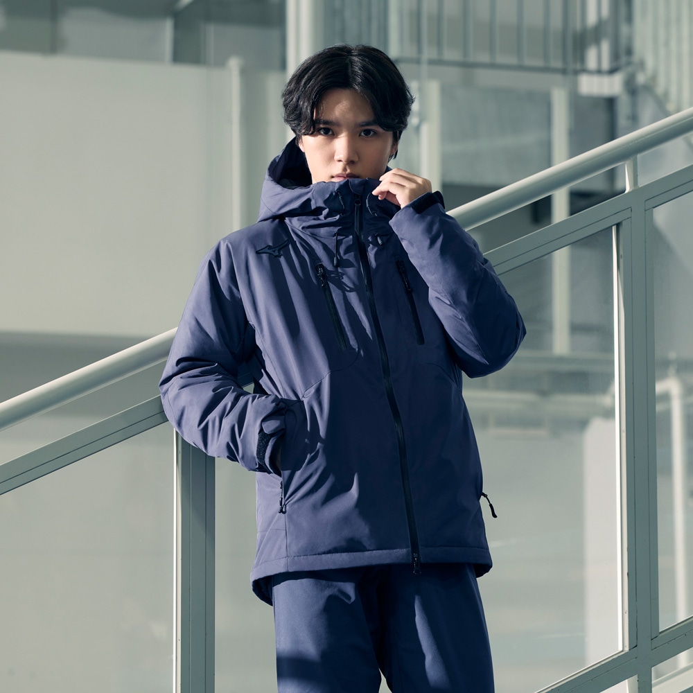 保温素材／吸湿発熱】テックフィルブレスサーモコート|32MEC552|ミズノ