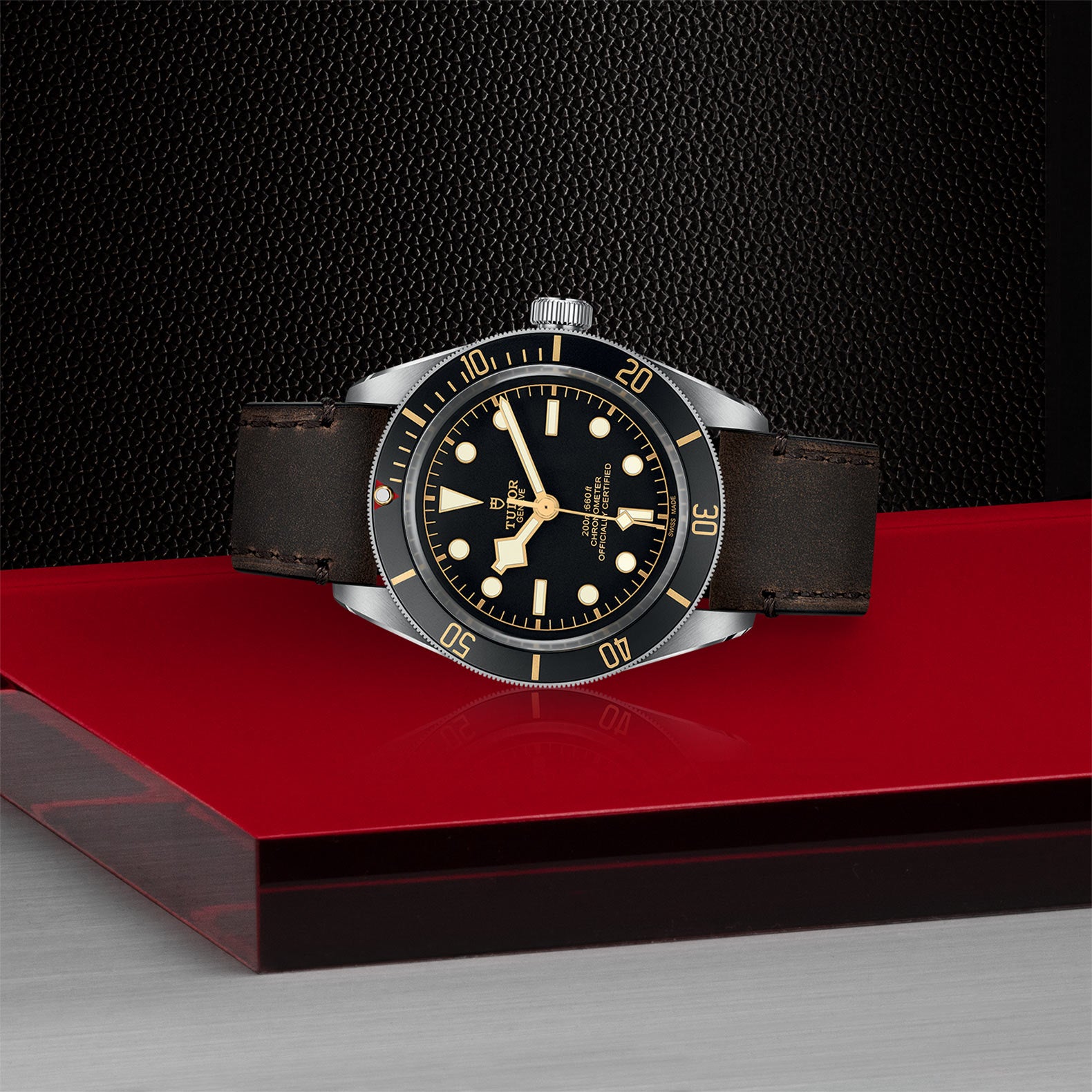 TUDOR Black Bay 58, Steel and Gold, Black Dial, Leather Strap