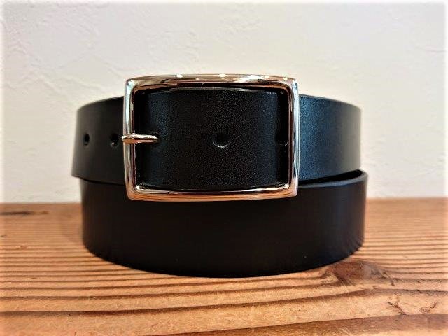 栃木レザーベルト ブラック 35mm ビジネスベルト／スーツベルト