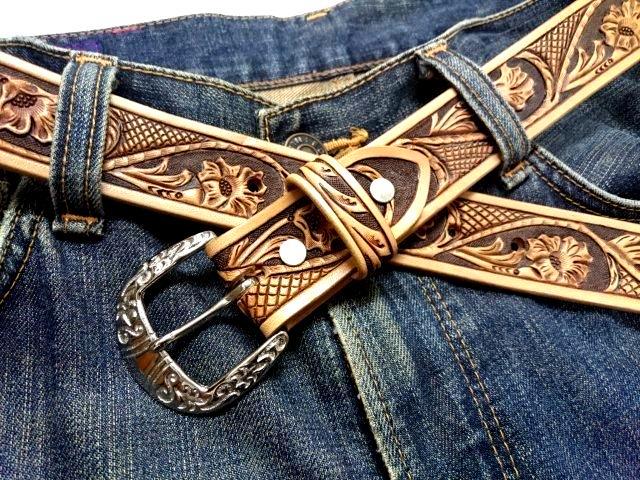 新作カービングウエスタンベルト♪ 純日本製バックル＆革ベルト専門店