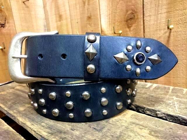 スタッズベルト45mm 栃木レザー【ベルトカラーが選べる】 30-35インチ