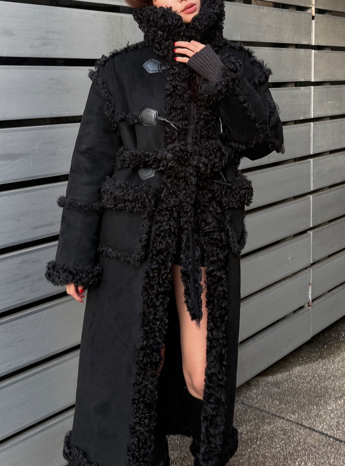 Curly Boa Long Mouton Coat – JUEMI