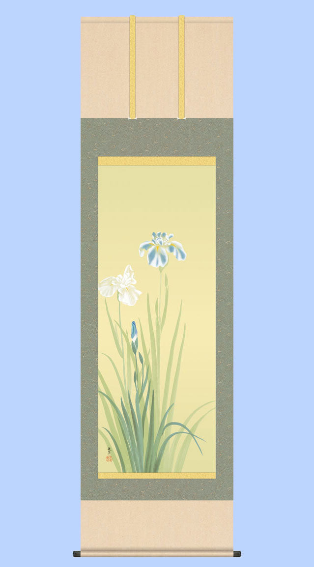 花あやめ 掛け軸｜菱田春草 花鳥画 名作複製 – 寿鳳人形の東芸