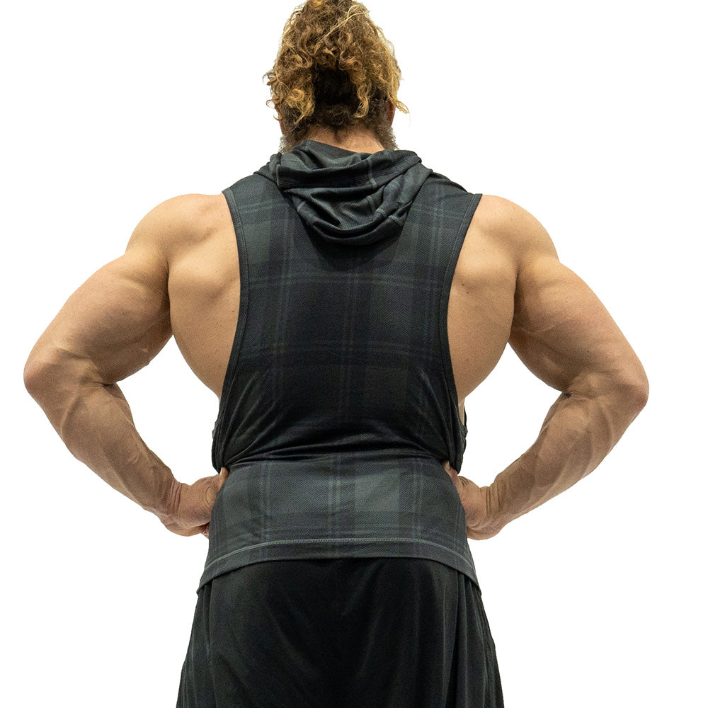 Ultra Sleeveless Hoodie - Dark Plaid – Jujimufu