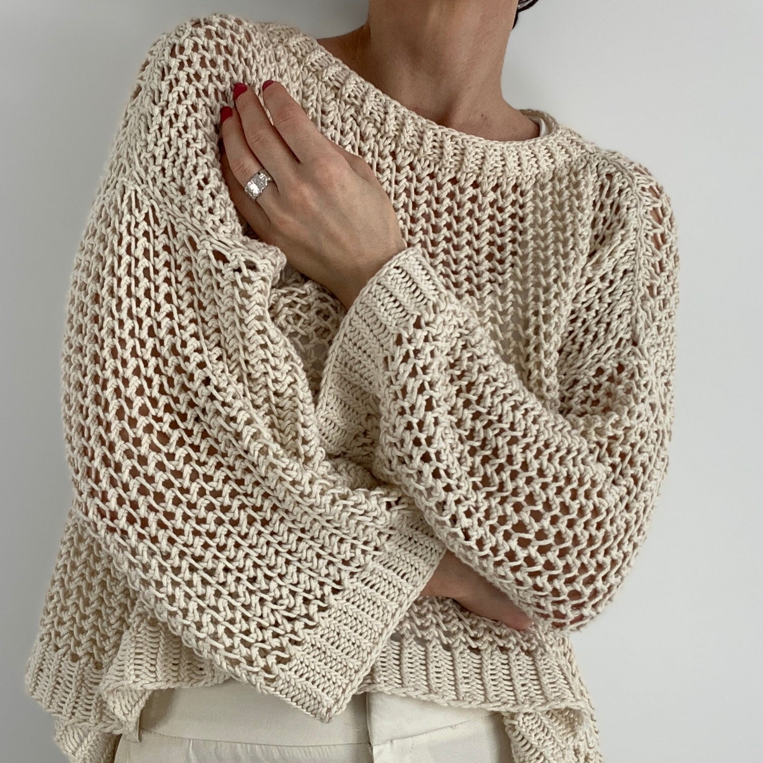 Halcyon Lace sweater knitting pattern – Julia Piro Knits