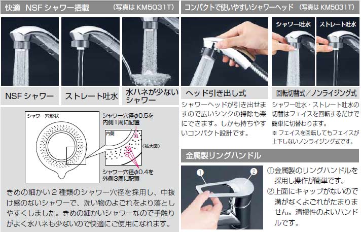 KM5031ZT｜KVKキッチン用蛇口[台][シングルレバー混合水栓]