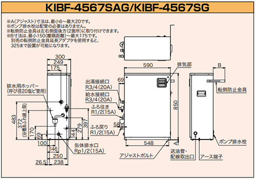KIBF-4567SAG｜CHOFU｜石油ふろ給湯器[本体のみ][オート][減圧式][屋外