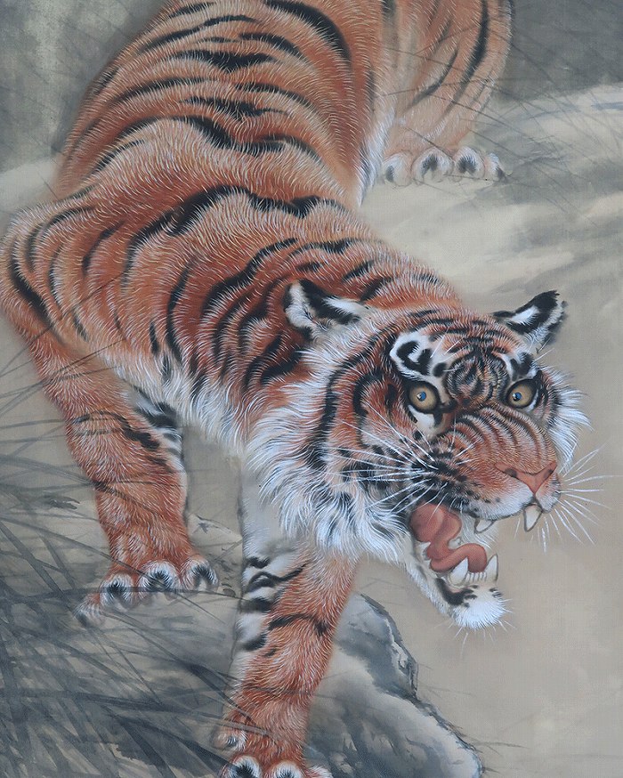 山口雲鳳 岩上猛虎図 | 掛軸(掛け軸)販売／表装ご依頼は掛軸いっぷく