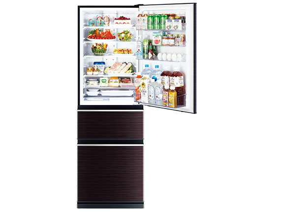 三菱、幅60cmのスリム冷蔵庫。「氷点下ストッカー」で肉や魚を凍らせず