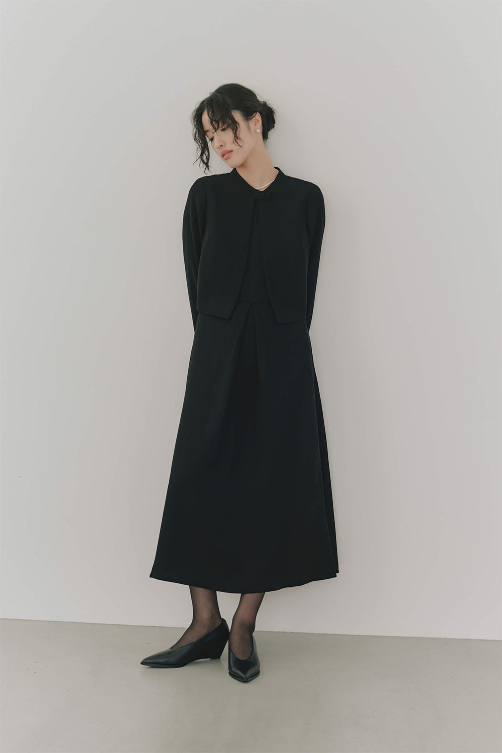 kaene公式オンラインストア シフォン合わせロングワンピース / 100647