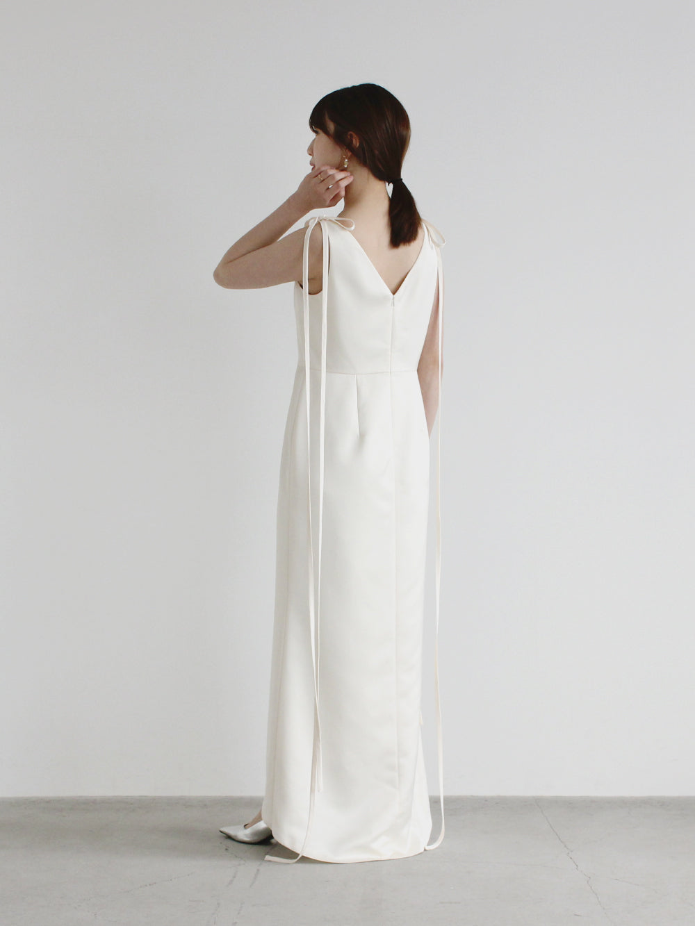 kaene公式オンラインストア サテンリボンドレス / 100855 ホワイト