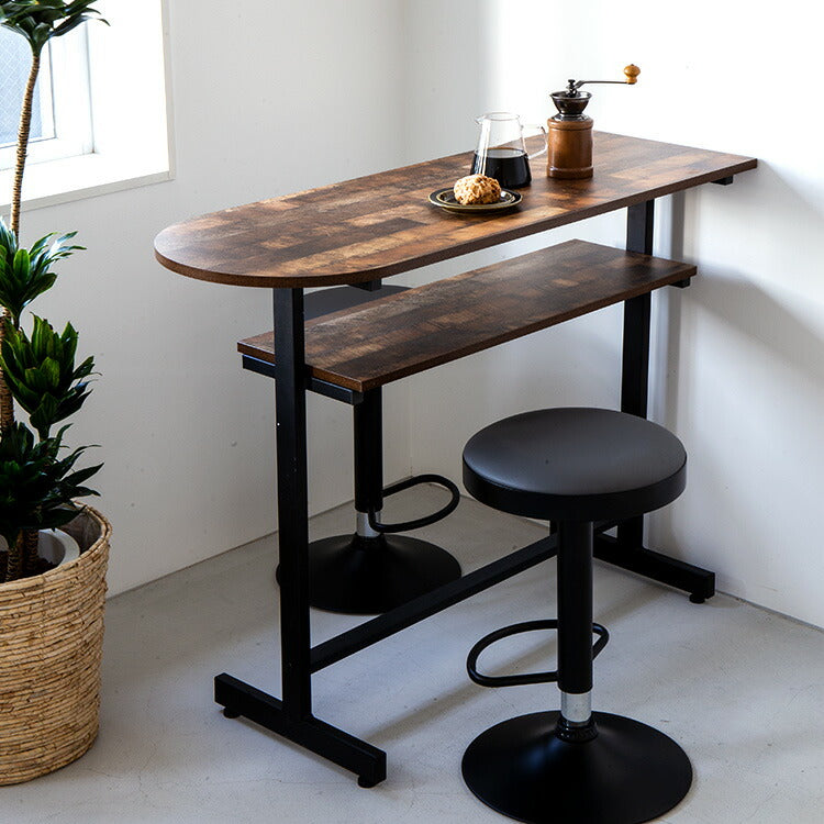 ヴィンテージ風カウンターテーブル 幅120cm バーテーブル 男前