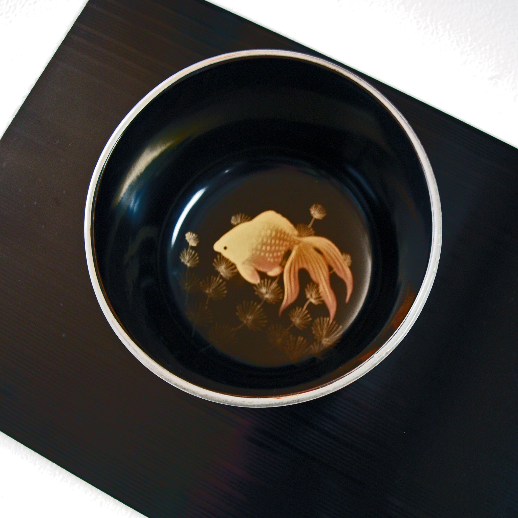 加賀蒔絵 若松蒔絵盃洗一対 内金梨子地 明治期 杯洗 2客 日本料理 料亭