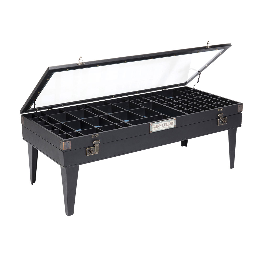 廃番】コレクターブラック 122x55cm ローテーブル/コーヒーテーブル