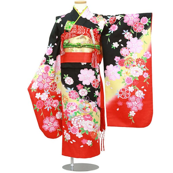 専用です☆正絹 枝垂れ桜の華やかな7歳着物フルセット 正絹 七五三 7歳