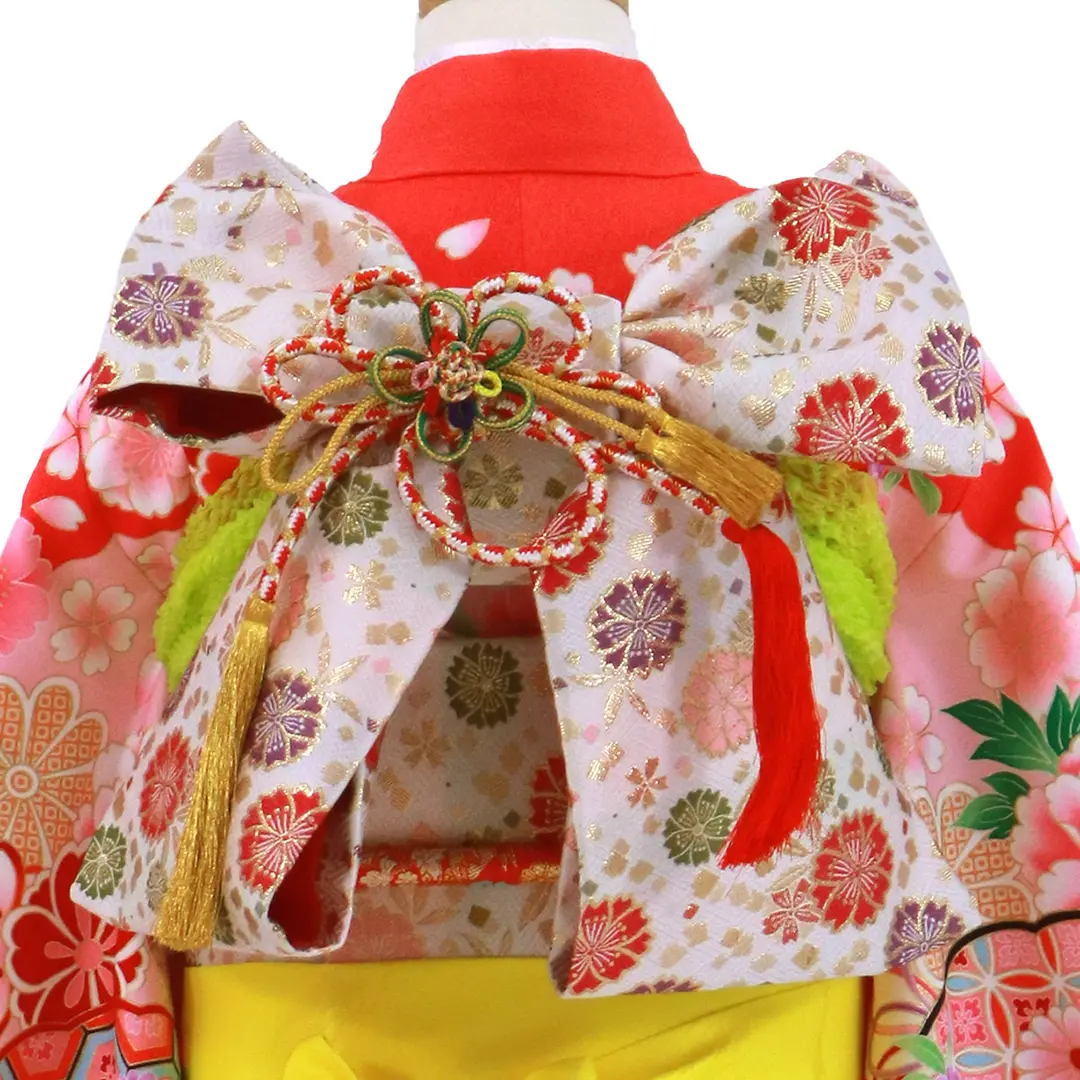 ピンク地に牡丹と鞠、菊の着物／七五三・七歳女の子 | 宅配着物