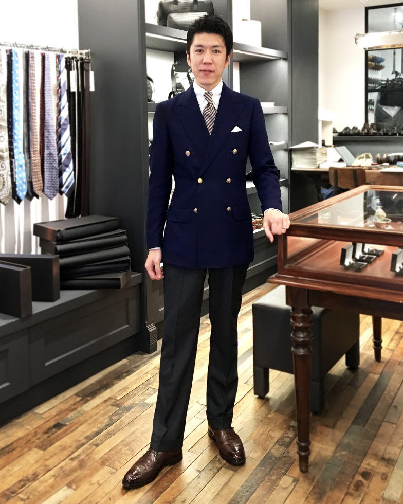 紺ブレ×金ボタン 広尾店 梅田昌季 | オーダースーツのKASHIYAMA