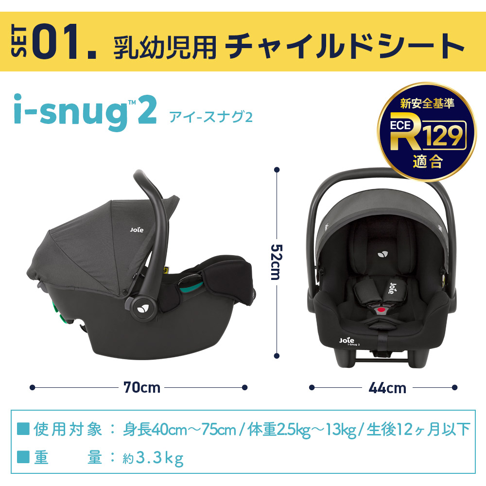 Joie チャイルドシート i-snug2+i-base lx2(ISOFIXベース)の2点セット