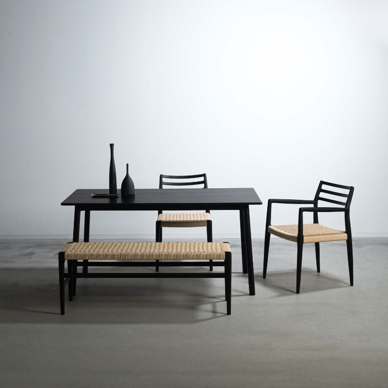 ペーパーコードベンチ【ブラック】 – 河口家具製作所オンライン