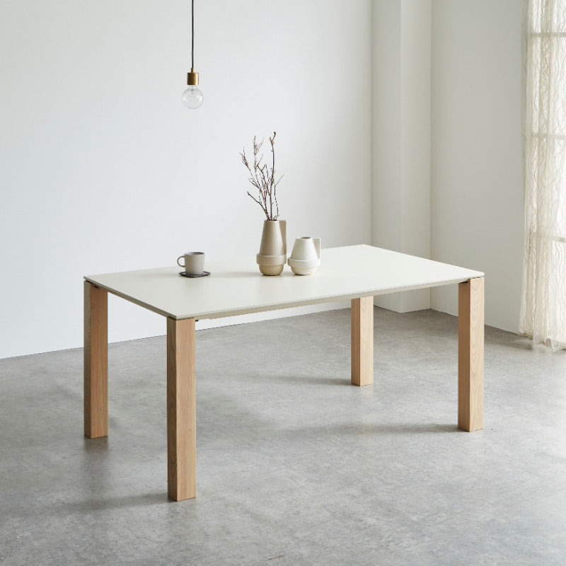 ME 】ダイニングテーブル｜脚ホワイト色 140～200cm – 河口家具製作所